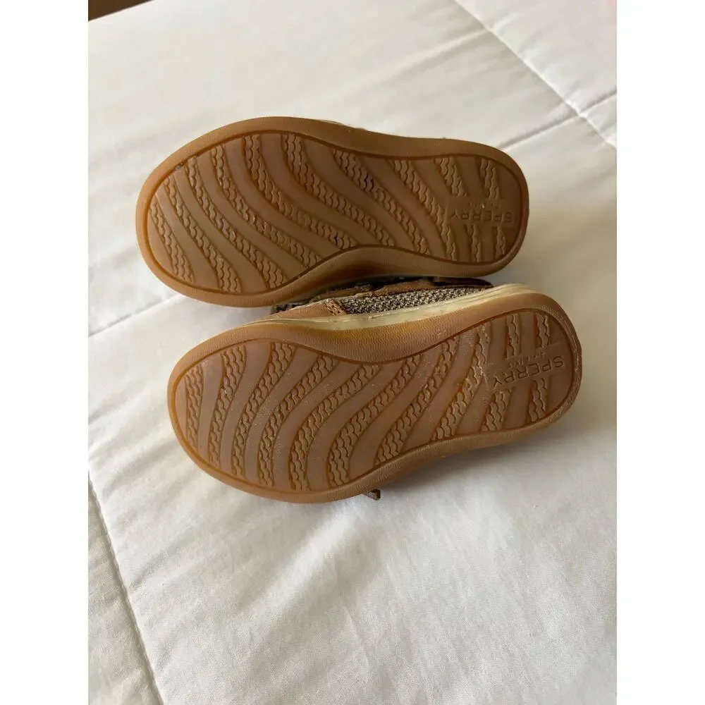 Sperry Brown Top-Side Toddler Boat Shoes Sz 5M Church Dress Up Shoes